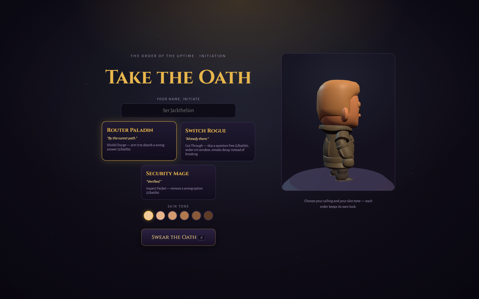 Character creation